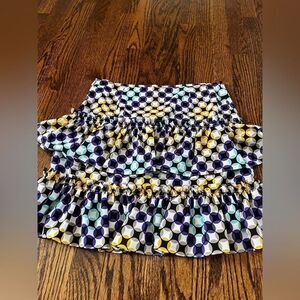 Moschino Love Size 8 MID-LENGTH SKIRT Geometric Print with Ruffle Detail